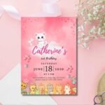 Cute Cat Birthday Invitation Template