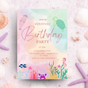 Editable-Oneder-the-Sea-Birthday-Invitation-template