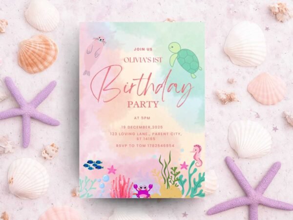 Editable-Oneder-the-Sea-Birthday-Invitation-template